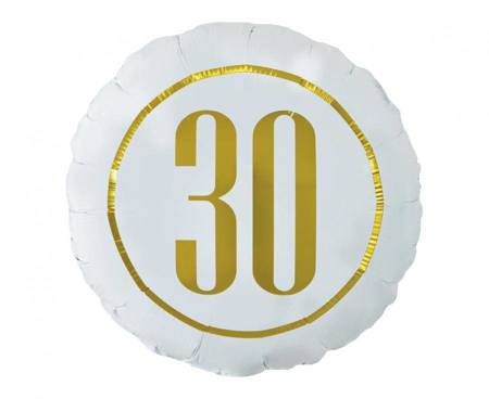 Balon foliowy "30" (biały), 18"