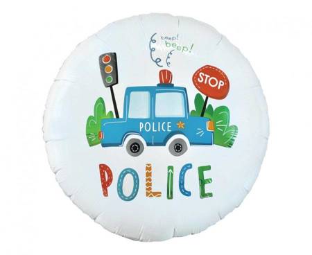 Balon foliowy Police, okrągły 18"