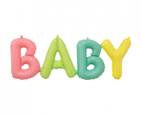 Balon foliowy napis BABY, 85x29 cm