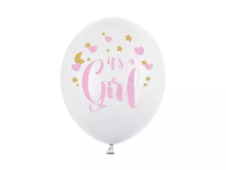 Balony 30cm, It's a Girl, P. Pure White