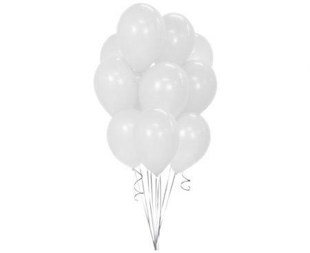 Balony Beauty&Charm, metaliki białe 12"/ 10 szt.