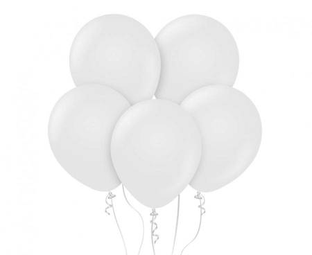 Balony Beauty&Charm, pastelowe, białe 18"/ 5 szt.