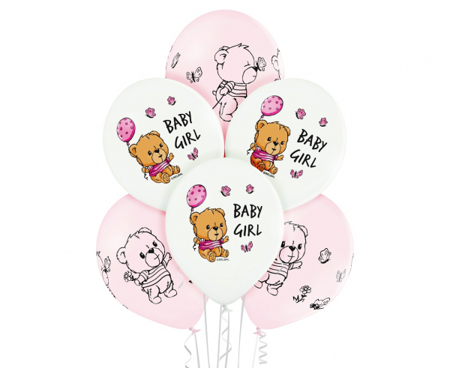 Balony "Cute Baby Girl", 6 szt.