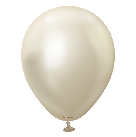 Balony Kalisan Mirror White Gold, 12", 100 szt