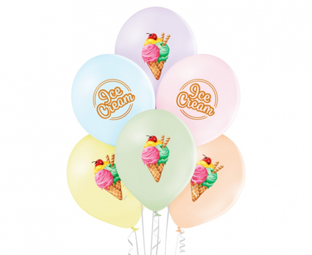 Balony Lody "Ice Cream", 6 szt.