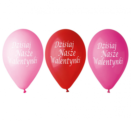 Balony Premium "Dzisiaj Nasze Walentynki", 12"/ 5 szt.