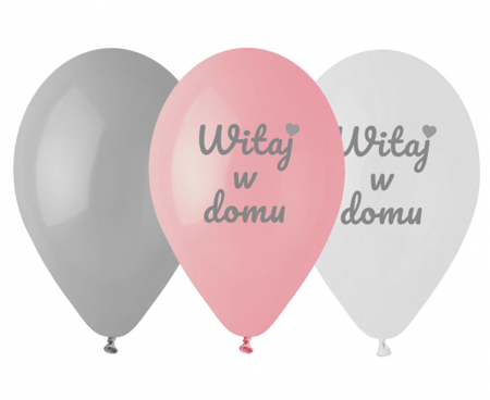 Balony Premium Witaj w domu, różowe