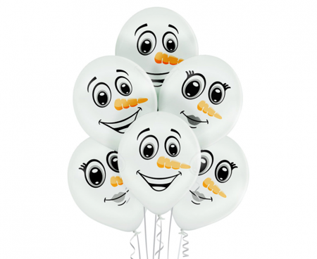 Balony Snowman Faces, 6szt