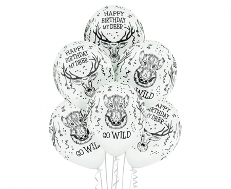 Balony Wild Birthday, 6 szt.