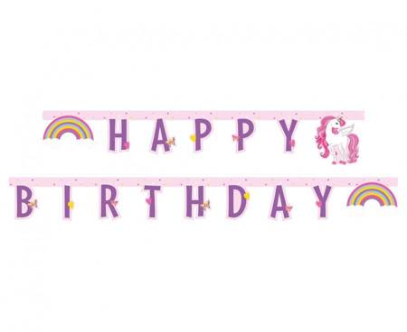 Banner "Unicorn Rainbow Colors- Happy Birthday"