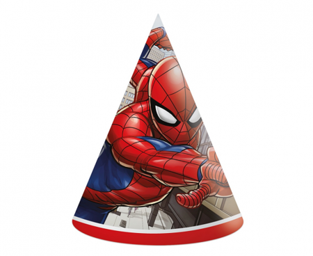 Czapeczki papierowe "Spiderman Crime Fighter" 6 szt.