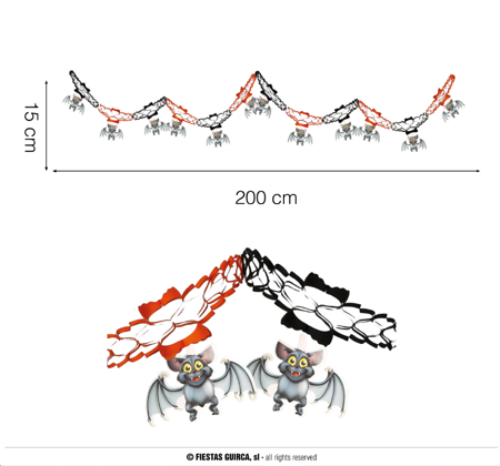 Girlanda nietoperze na Halloween, 2m