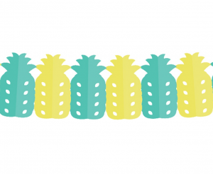 Girlanda papierowa "Słodki Ananas", rozm. 360 x 11.5 x 20 cm, 1 szt