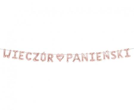 Girlanda papierowa "WIECZÓR PANIEŃSKI", różowa, 2,1 m.