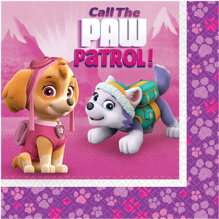 Serwetki papierowe Pink Paw Patrol 33 x 33 cm, 20 szt 